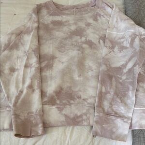 Tie-Dye Sweatshirt in Pink and White